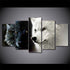 Tableau Tête de Loup Noir et Blanc